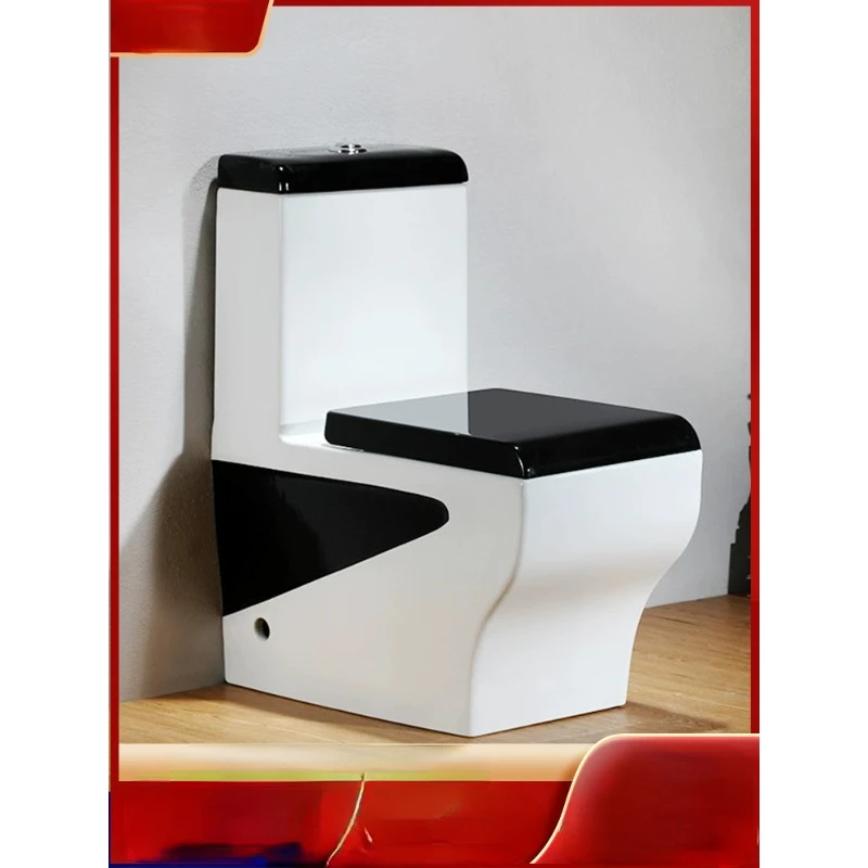 European-style personality square color conjoined ceramic siphon seat toilet for domestic flush toilets