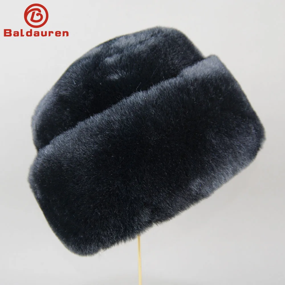 

New Winter Outdoor Women Fake Real Rabbit Fur Hat Natural Warm Rabbit Fur Bomber Hats Male Quality Fake Rabbit Fur Caps