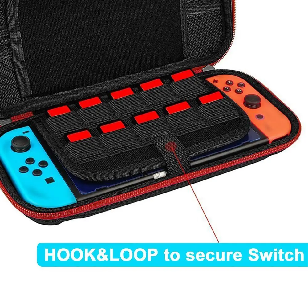 Carrying Case for Nintendo Switch Console for Switch OLED with 20 Games Cartridges Protective Hard Shell Storage Bag