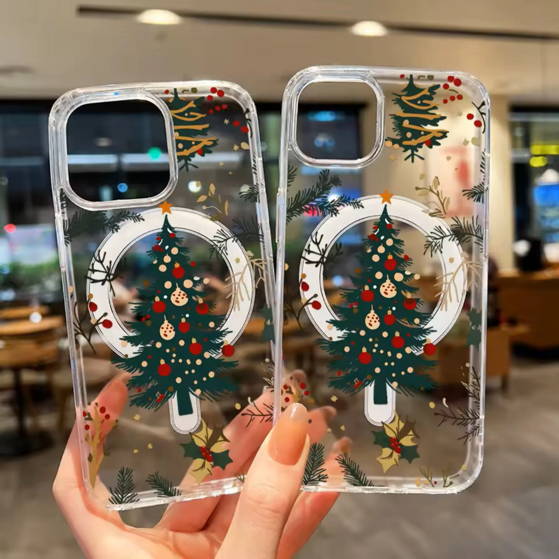 Mini Pc Case - Noel Hediyesi, Noel Ağacı Desenli, Darbeye