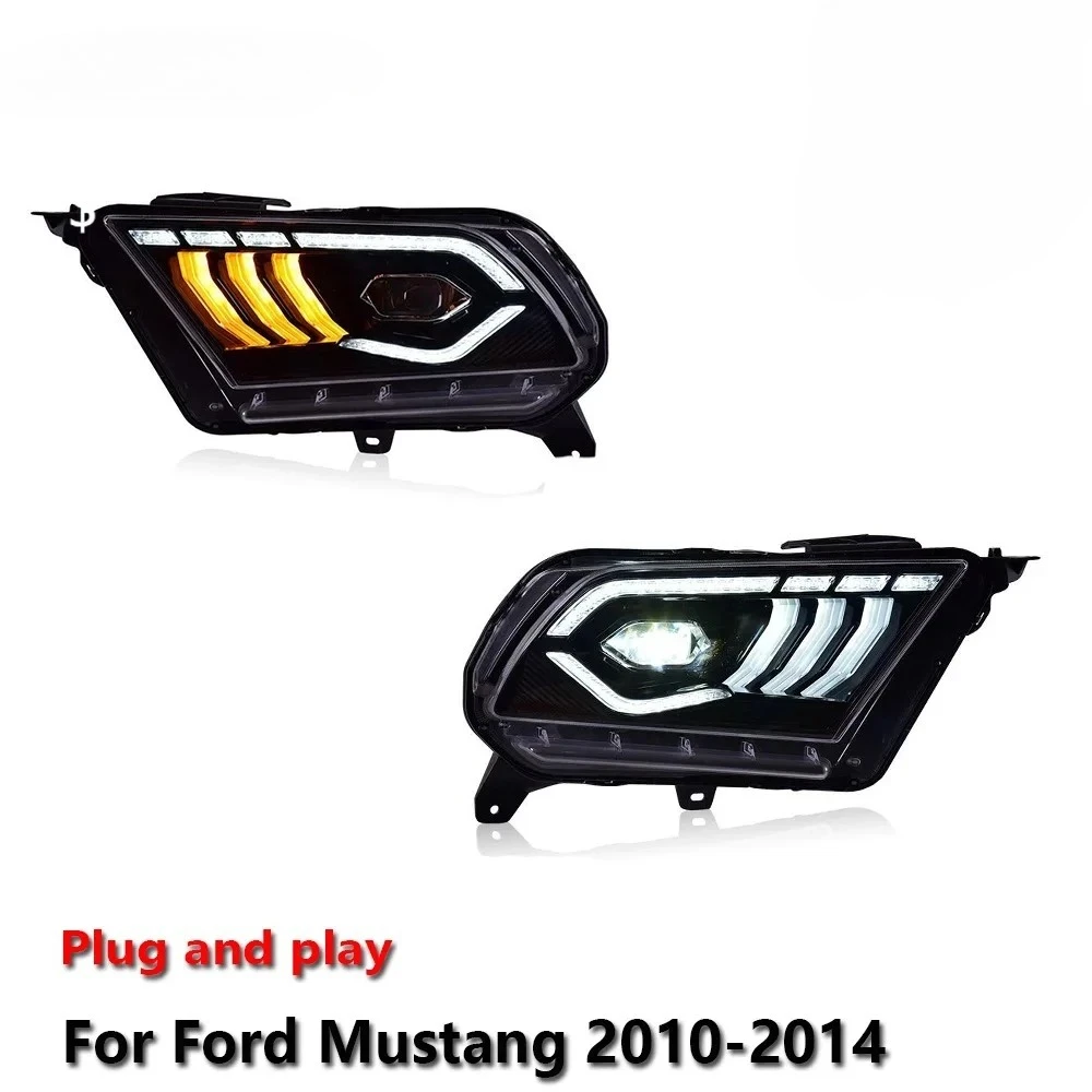 

Car LED Upgrade Headlight Accessories For Ford Mustang 2010-2014 DRL Brake Turn Signal Lamp Plug and Play