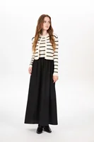 AS AW25 stripe knitting cardigan + sleeveless patch dress maxi matching set for woman clothing - Image 5