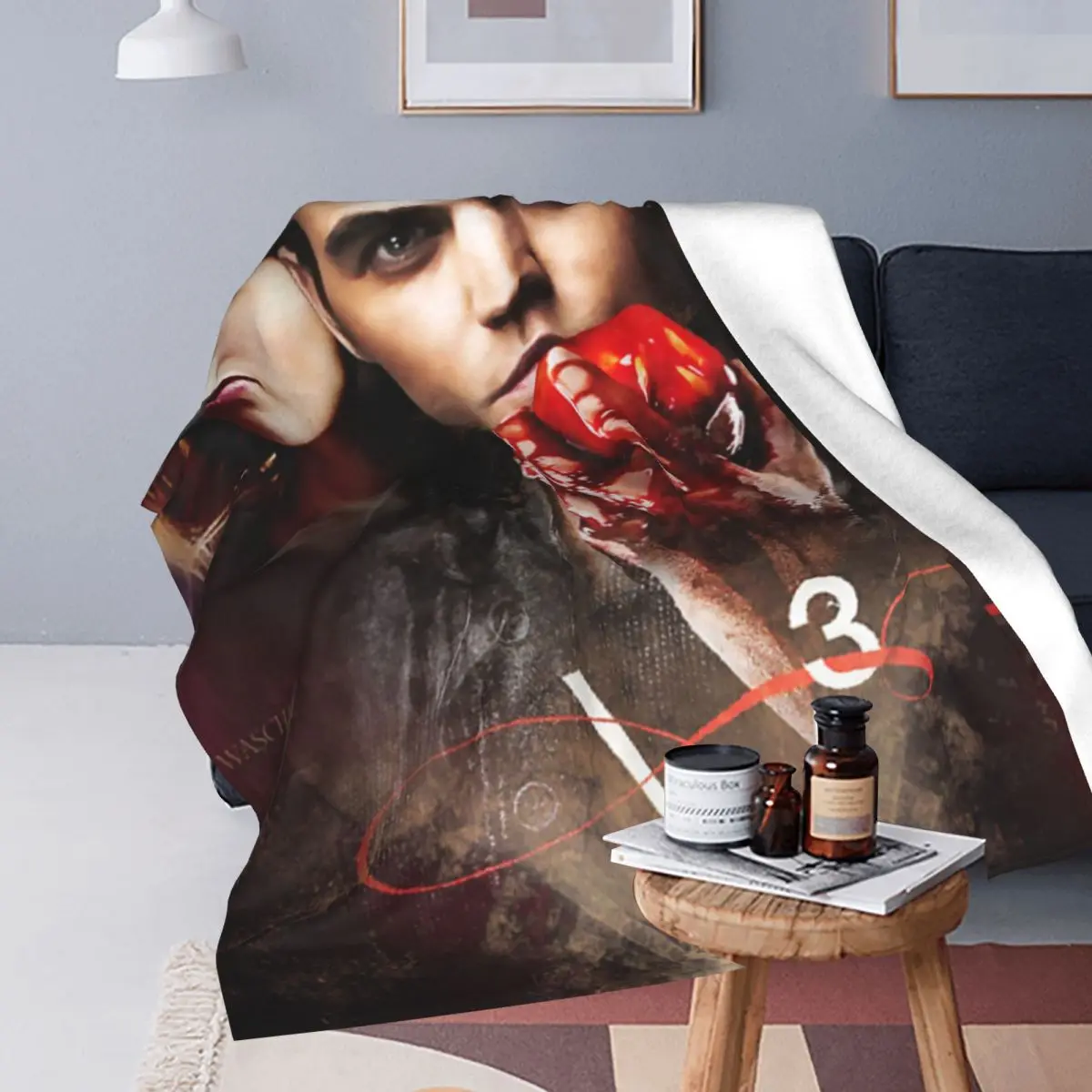 The Vampire Diaries Blanket Soft Warm Flannel Throw Blanket Bedding for Bed Living room Picnic Travel Home Sofa