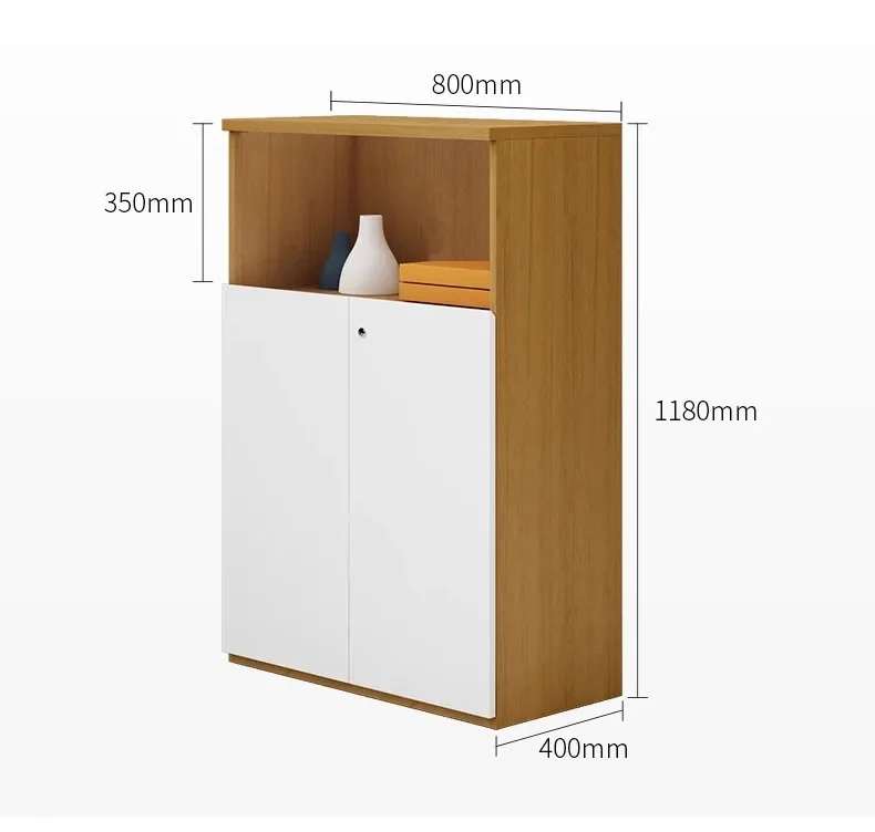 Armadietto dati in legno per file da ufficio Libreria semplice per file Boss Room Pannello Sfondo Piano Ufficio