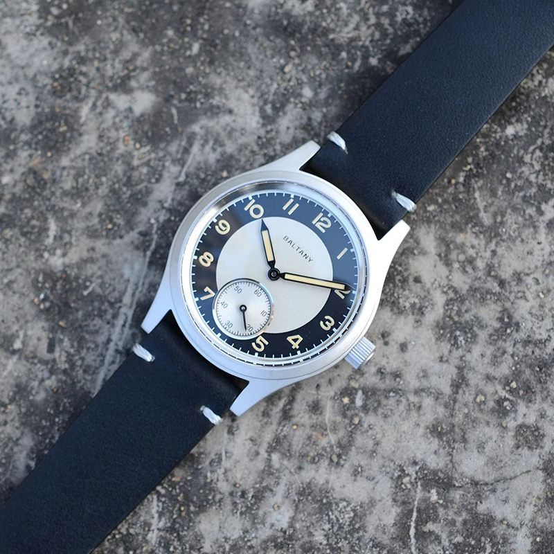 Baltany S2027 ساعة كوارتز رجالية 36 مللي متر فستان الياقوت ريترو مضيئة الفولاذ المقاوم للصدأ مقاوم للماء 10Bar سهرة ساعات المعصم