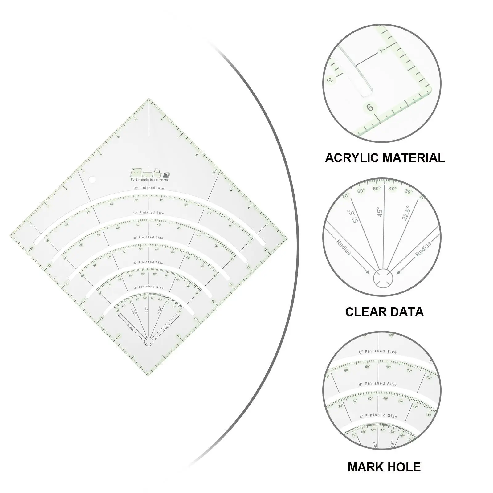 

Акриловая линейка для квилтинга, прозрачный прочный лоскутный инструмент для шитья и рукоделия, измерительный резак для ткани, линейка, акриловые швейные линейки