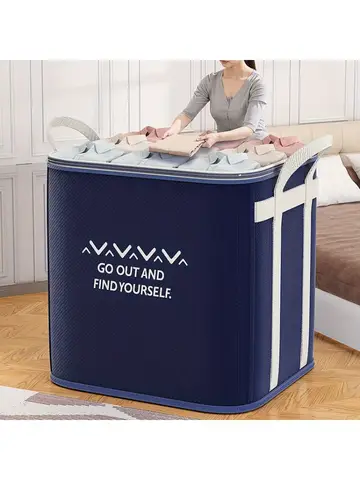 Extra Large Handle Clothes Storage Bag Organizer with Reinforced Handle for Blanket Comforters Bed Sheets Pillows Toy