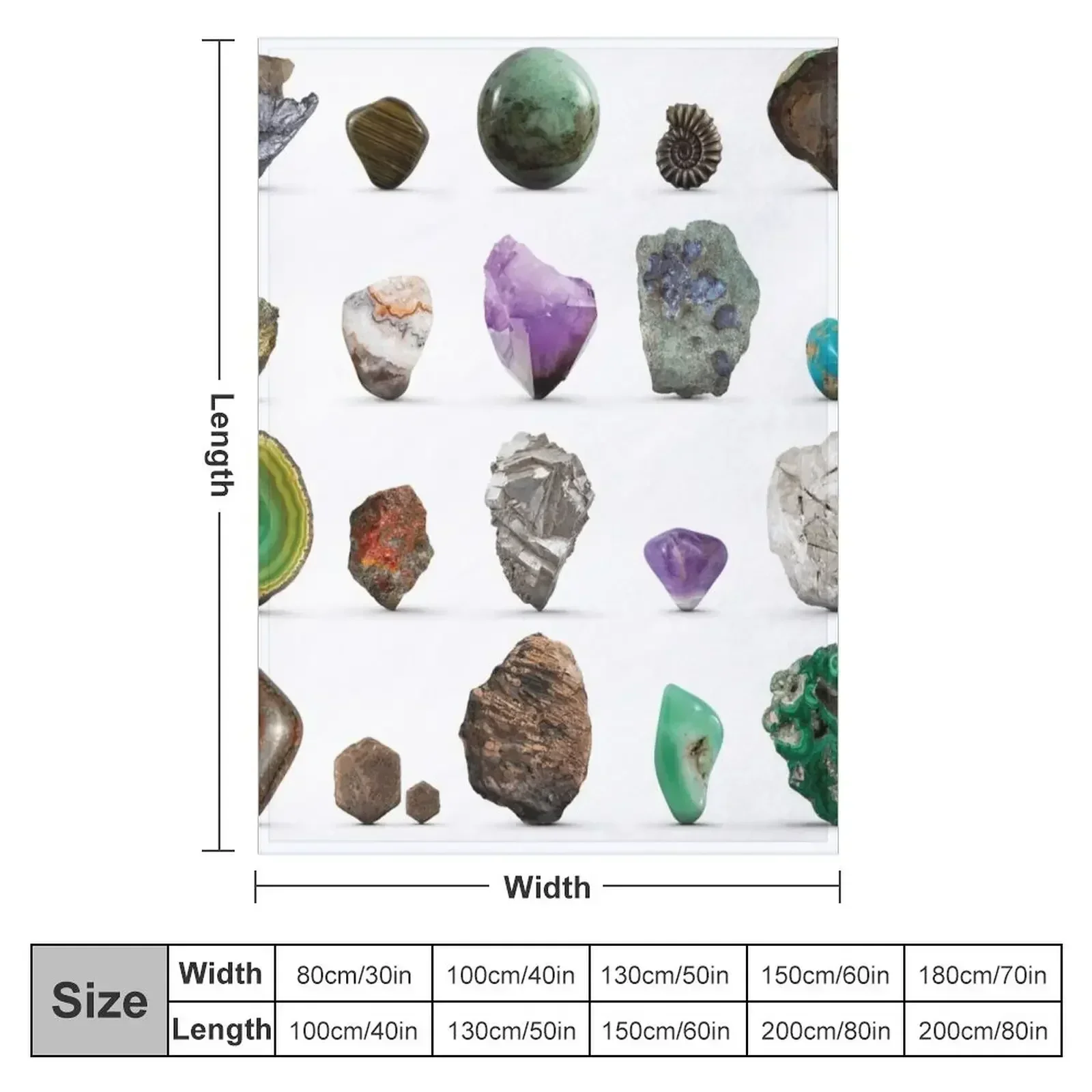 New Gemstones, Rocks, Minerals and Crystals Throw Blanket Sofa Throw Hair Flannels decorative Thermals For Travel Blankets