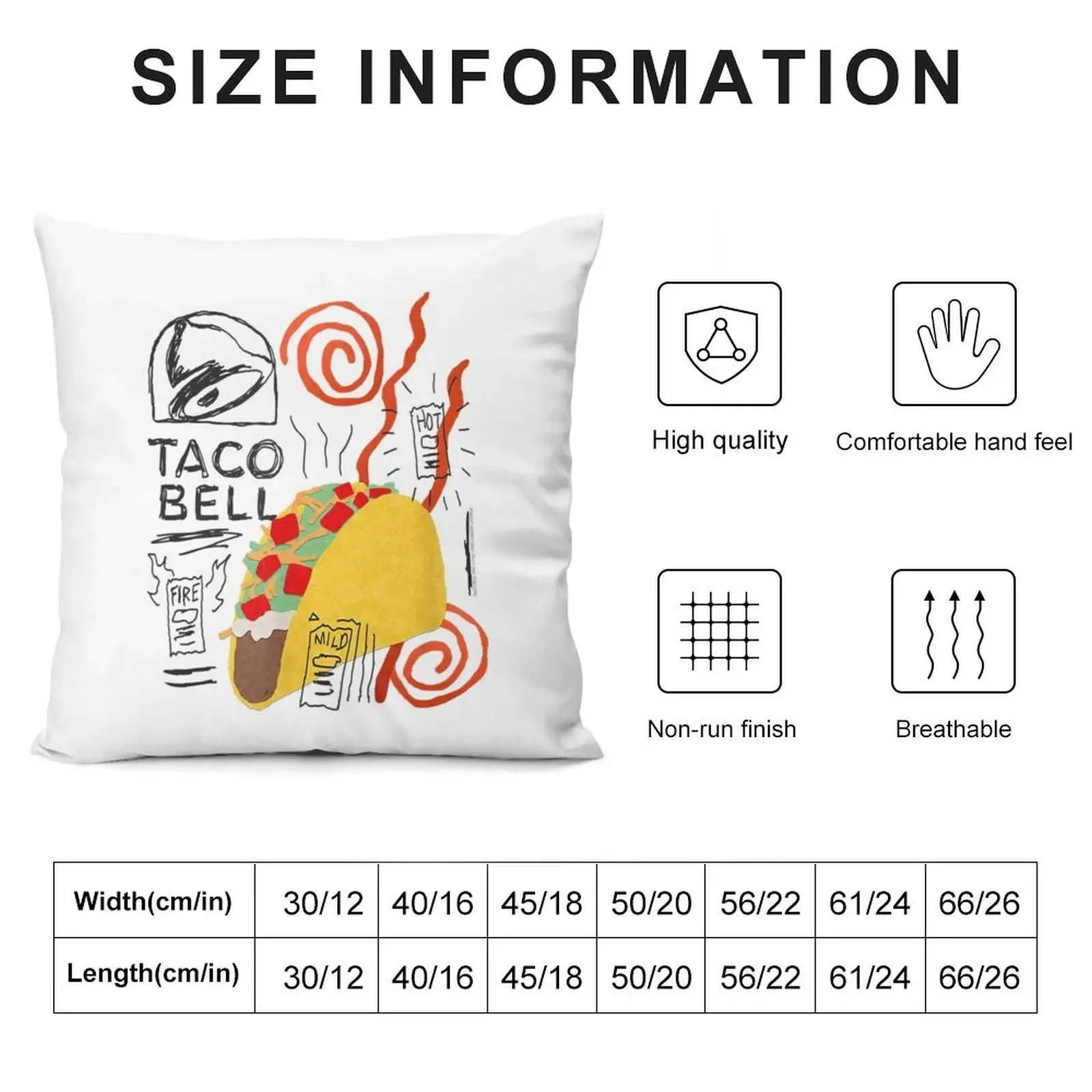 Taco Bell Throw Pillow anime girl Luxury Pillow Case Luxury Pillow Cover