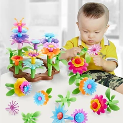 90pcs/set DIY Children Flower Arrangement Blocks Toy Creative Assembling Garden Puzzle Toys Multichange Garden Building Blocks