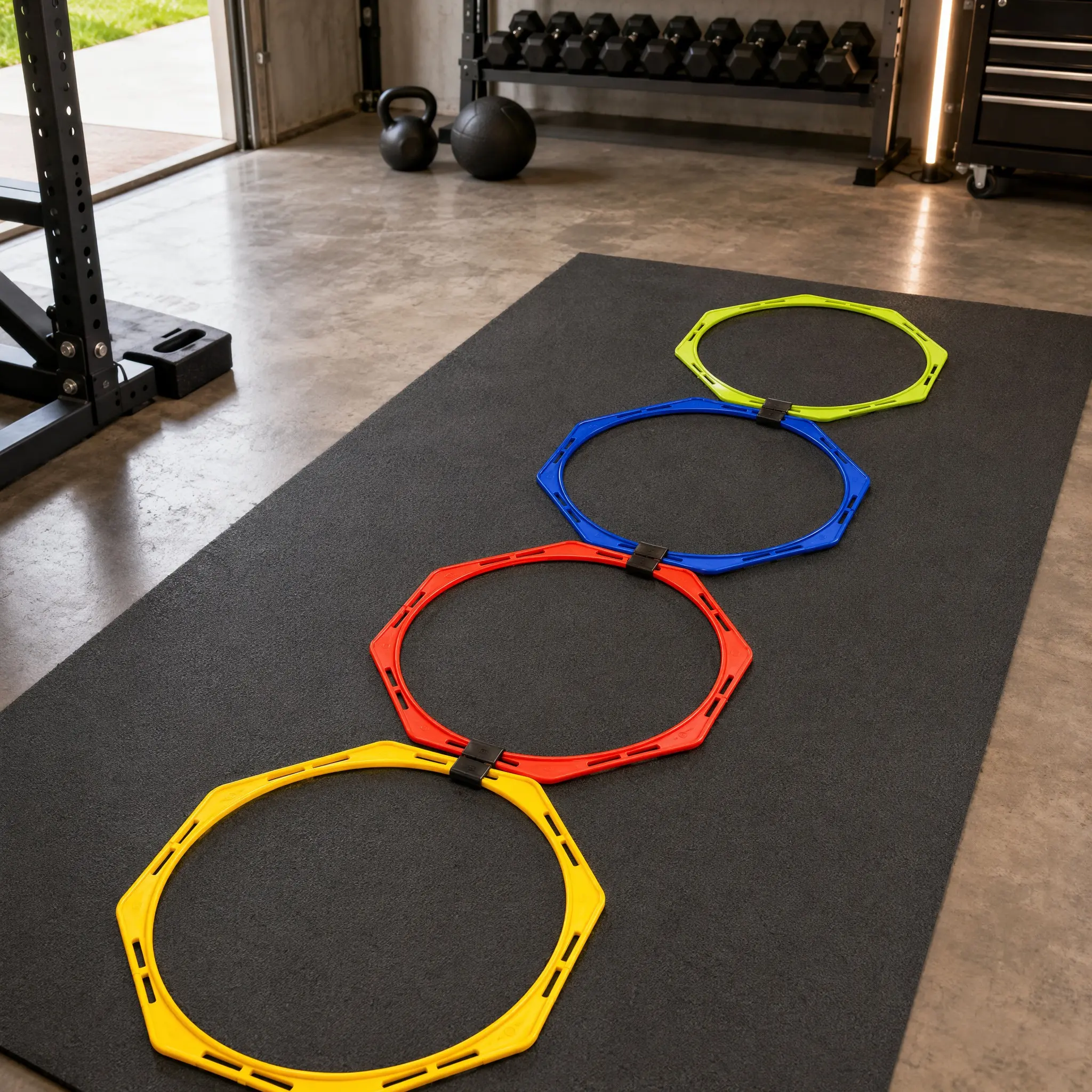 4Pcs Agility Rings Bright Color Soccer Training Rings Multi-Function Football Exercising Circles Outdoor Training Supply