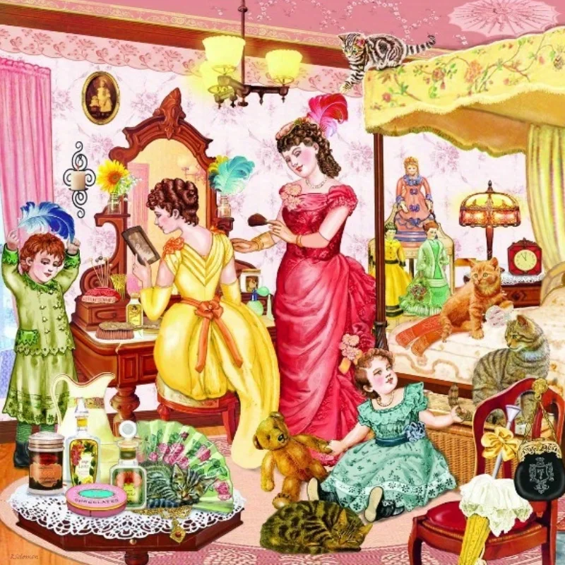 

Adult 1000pcs Paper Puzzle Beauty in The Boudoir Cartoon Jigsaw Educational Game Wall Display Festival Gifts Stress Relief Toy