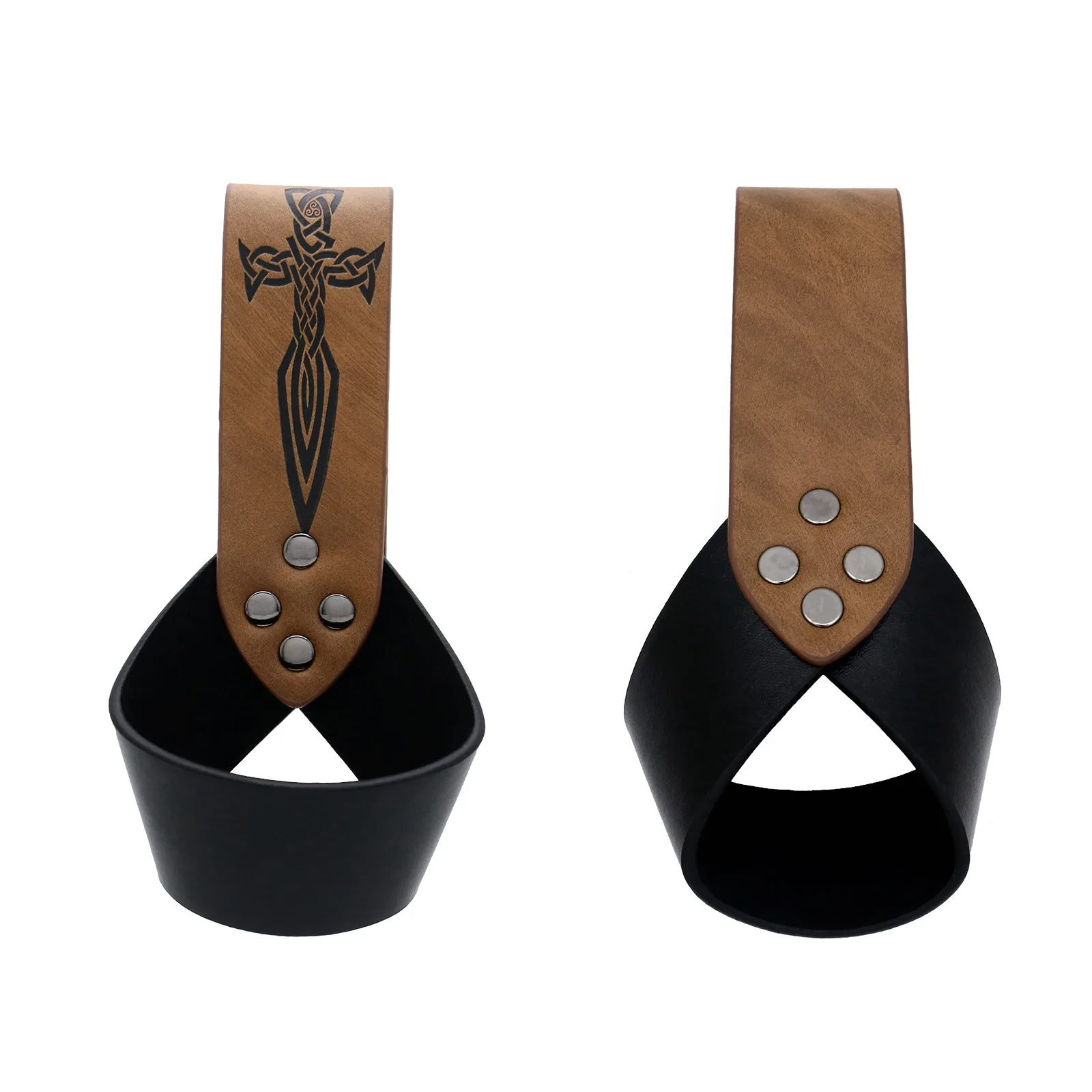 Medieval Viking Hunter Dress Up Accessories Bull Horn Leather Case Retro Sword Sheath Halloween Cosplay Costume Props