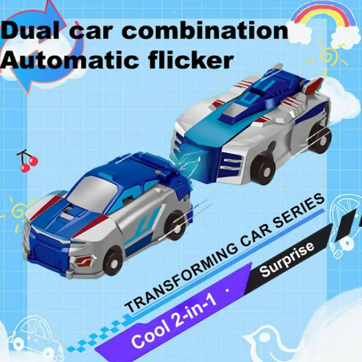 Collision Transforming Dinosaur Car Toy Magnetic Dinosaur Transformer Car Transform into Dinosaurs Fun Transforming Cars