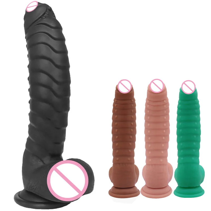 Wearable Animal Scale Shaped Penis Liquid Silicone Shaped Simulation Soft Couples Flirt To Stimulate G-spot Adult Products