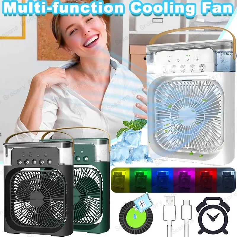 New Fan AIr Conditioner Household Mini Air Cooler LED Night Light Portable Humidifier Air Adjustment Fan Office Home Fan