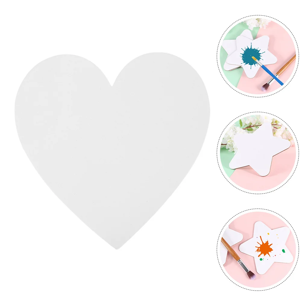 

10pcs Heart Shaped Board Blank Stretched White For Acrylic Oil Painting Diy Art Craft Kids Adults Shaped Canvas Boards Painting