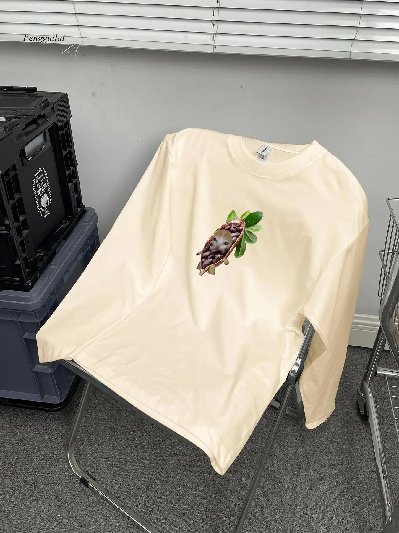 창의적이고 독특한 패턴 라운드 넥 티셔츠, 가을/겨울 트렌디한 긴 소매 캐주얼 패션 탑