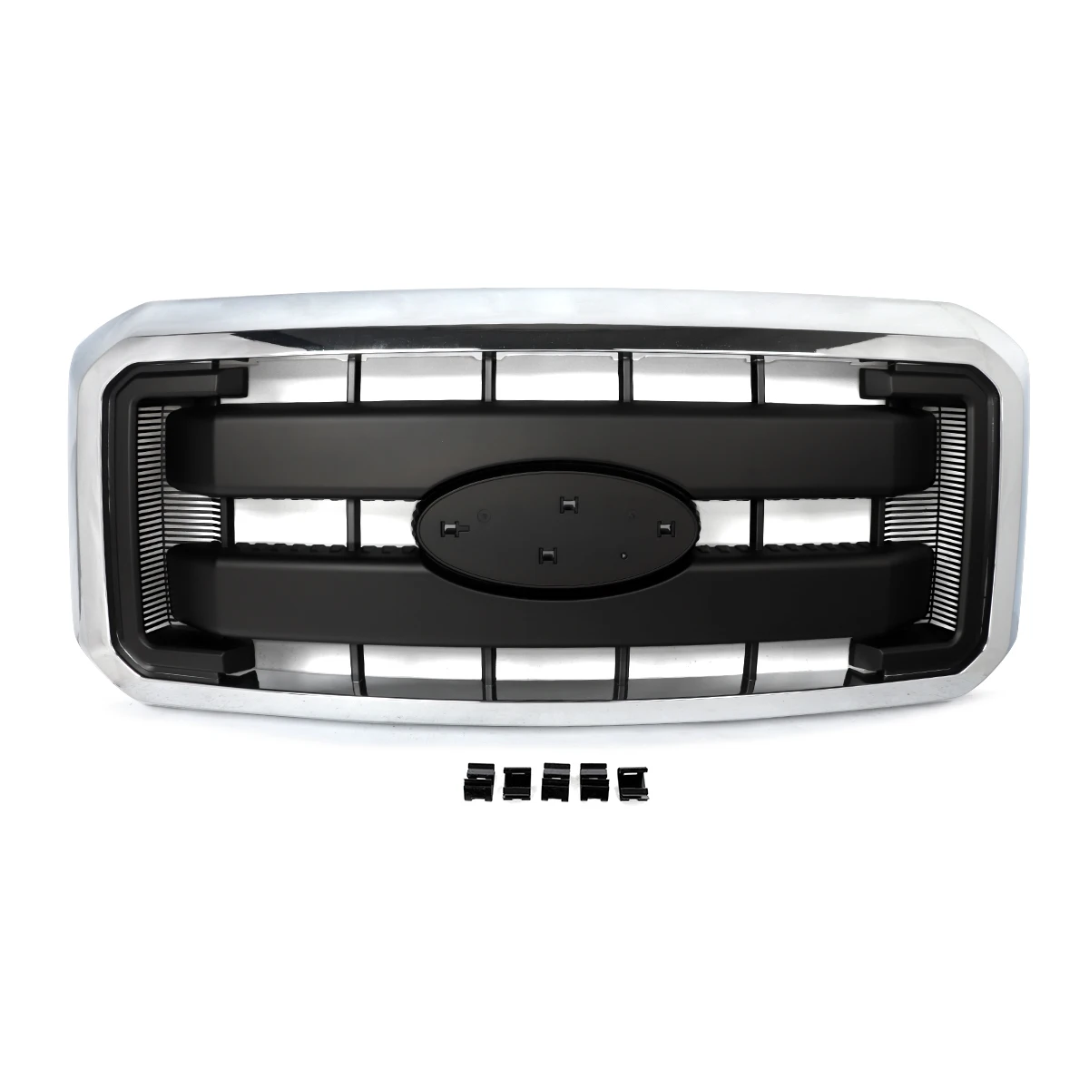 Chrome Front Grille Black Mesh For Ford F250 F350 F450 F550 Super Duty 2011-2016Front Bumper Upper Grille Air Inlet Grid Grills