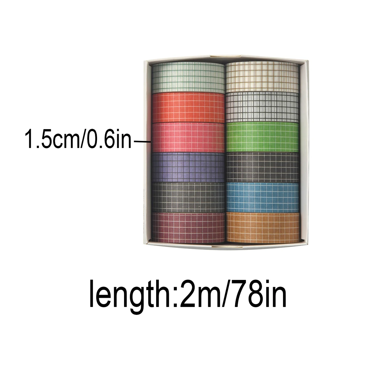 12 لفة/صندوق من شريط اشي منقوش ملون رائع، مجموعة متنوعة من الأنماط للاختيار من بينها، شريط سكرابوكينغ، هدية لعائلتك