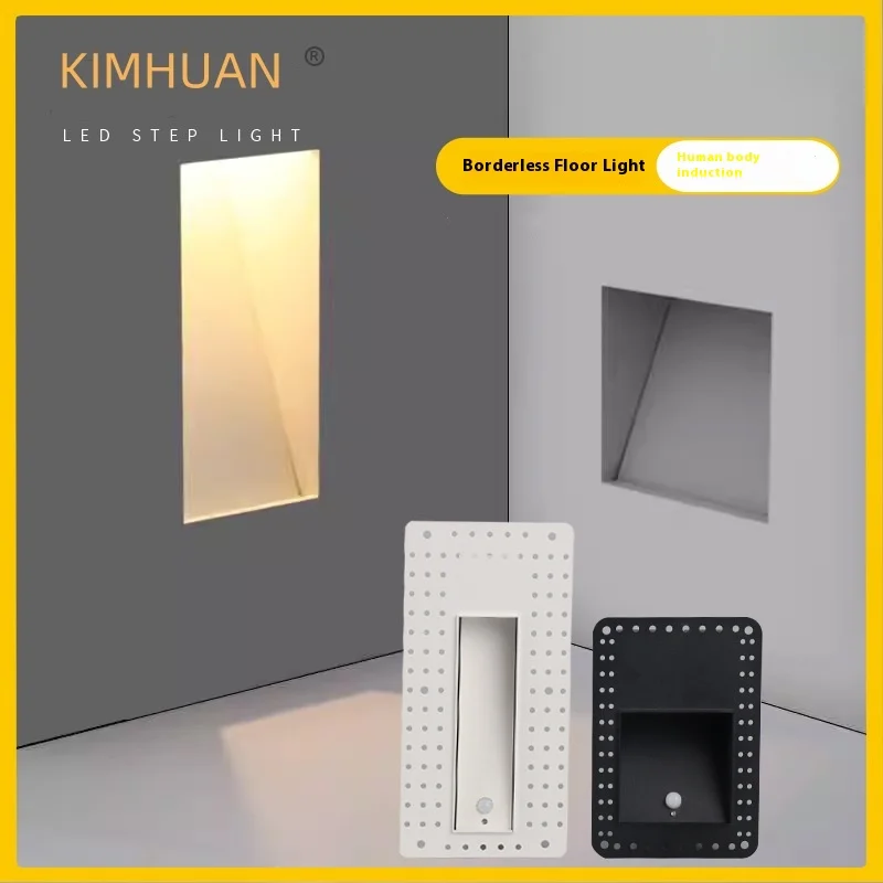 

KIMHUAN Recessed In Led Stair Light 85-265V Wall Sconce Lighting Step Stairway Aisle Lamps aluminium Basement Passage Footlights