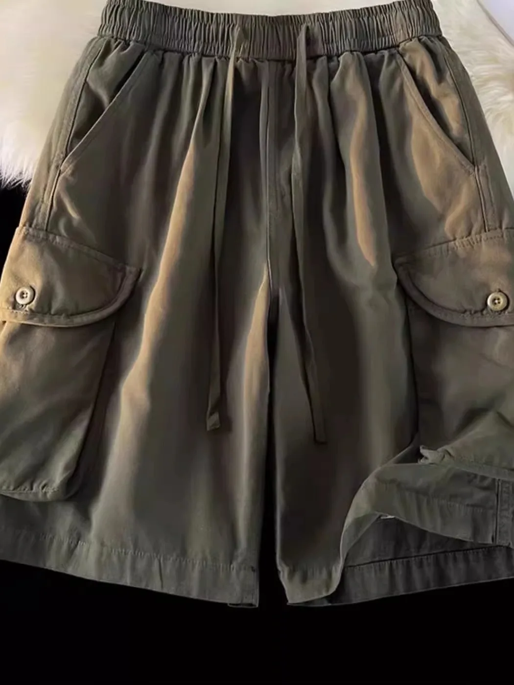 Japonês streetwear marca pesada waed workwear orts masculino verão ao ar livre solto tamanho grande casual calças de cinco quartos