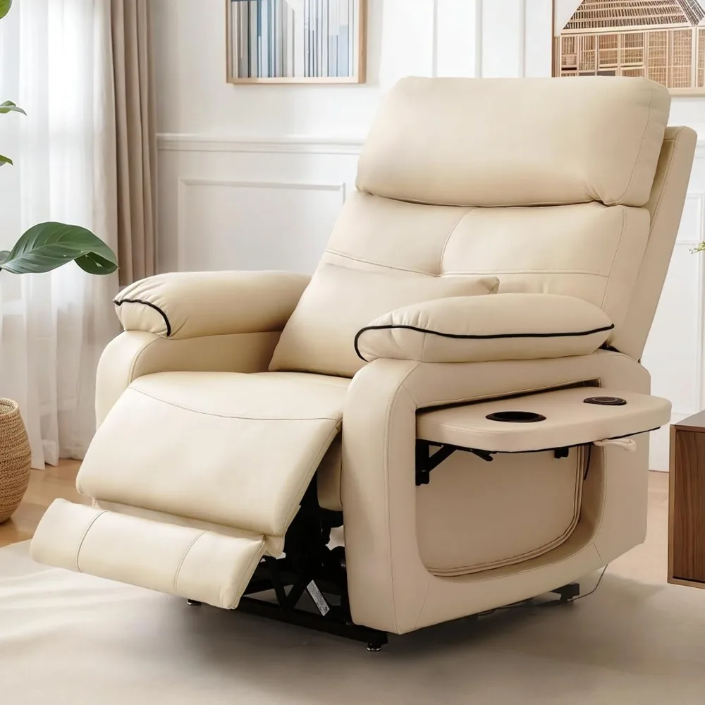 

Dual Motor Power Lift Recliner Chair with Massage & Heat Cup Holder, Wireless Charger, Lumbar Pillow, Side Pocket