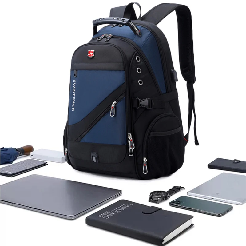 Anti-ladro moda uomo zaino multifunzionale impermeabile borsa per Laptop da 17.3 pollici uomo ricarica USB zaini da viaggio maschio Mochila