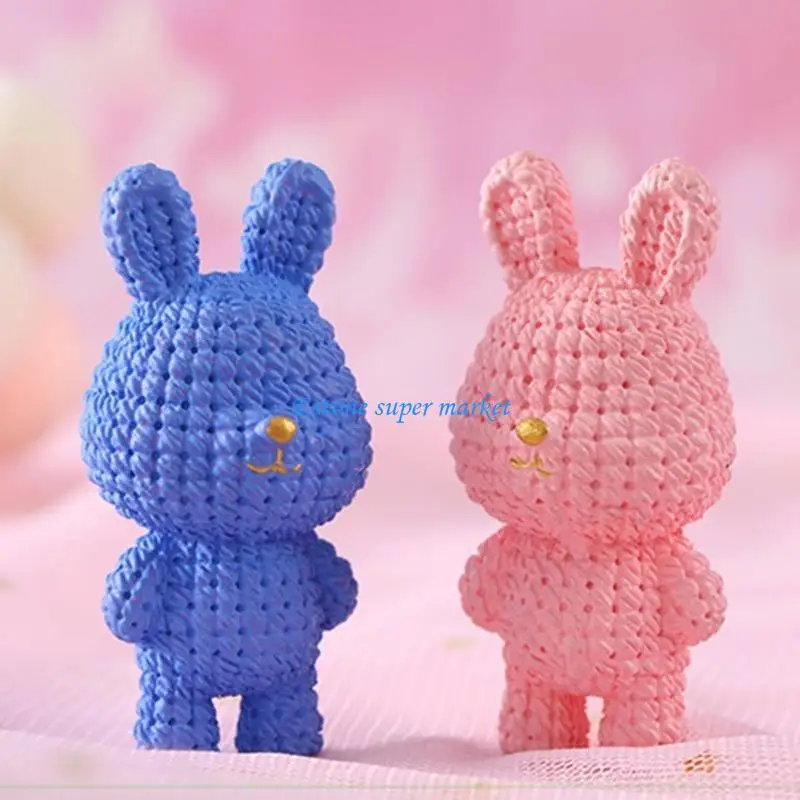 090B تمثال أرنب محاكاة الشكل لطيف كعكة القبعات العالية الحلوى الديكور الفتيات صالح