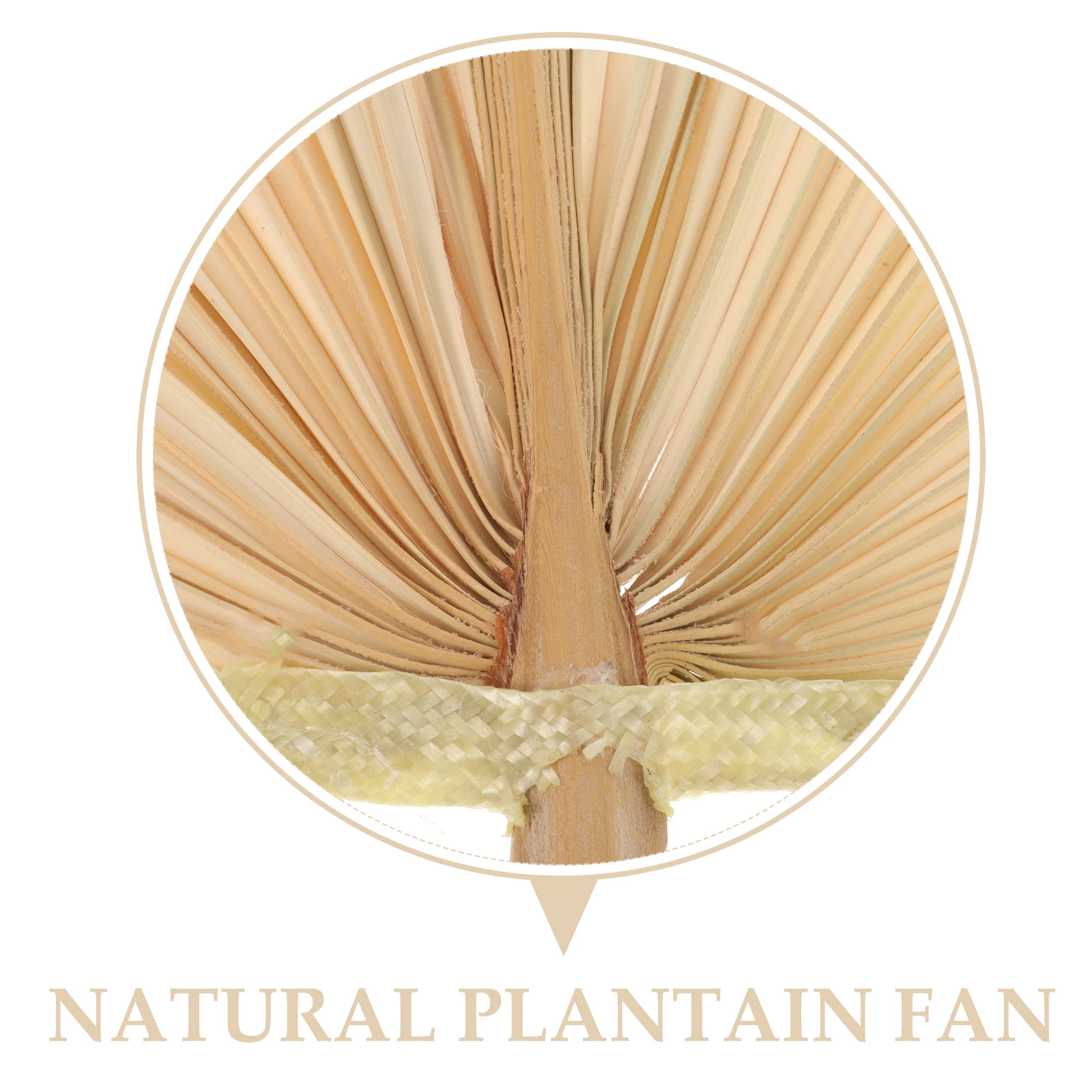 

2Pcs Handheld Woven Fan Natural Cooling Summer Beach Party Decor Banana Leaf Lightweight Practical for All Ages