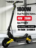 S10 EU Electric Scooter 2024 1800W 48V 20AH Max Speed 55-60KM/H Range 70KM 10 Inch Road Tires LCD Display Foldable E-Scooter
