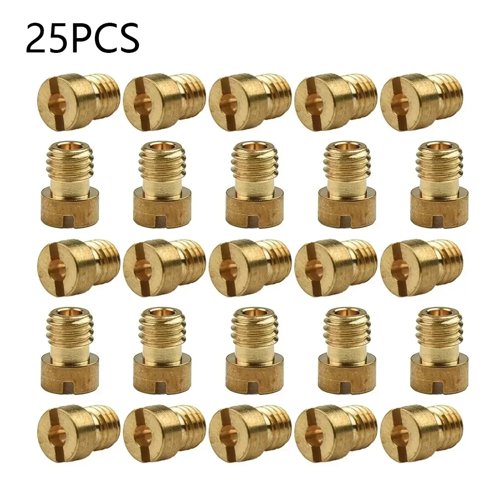 25Pcs Carburetor Main Jet DiaM5 5mm Thread For Dellorto PHBG #55/58/60/62/65/68/70/72/75/78/80/82/115 Carburetor Injector Nozzle