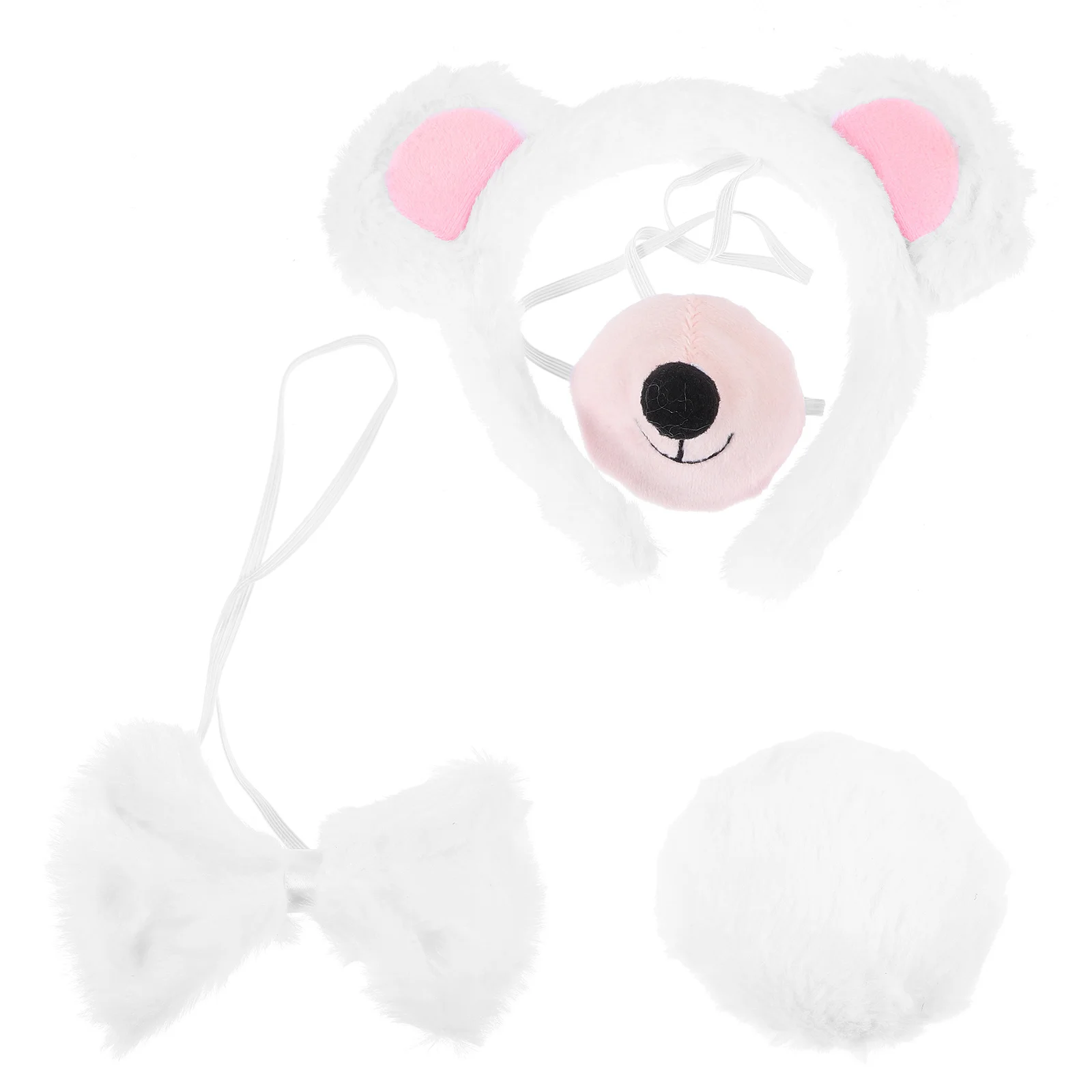 1Set Small Bear Ears Headband Adorable Animal Role Play Costume Set for Kids Fashionable Party Accessory with Nose