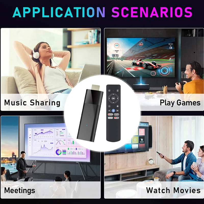 Janmifly Q6 Smart Tv Stick Android 10 2.4G/5G Dual Wifi 4K HDR 10 Mini Tv Stick Allwinner H313 Streaming Media Player