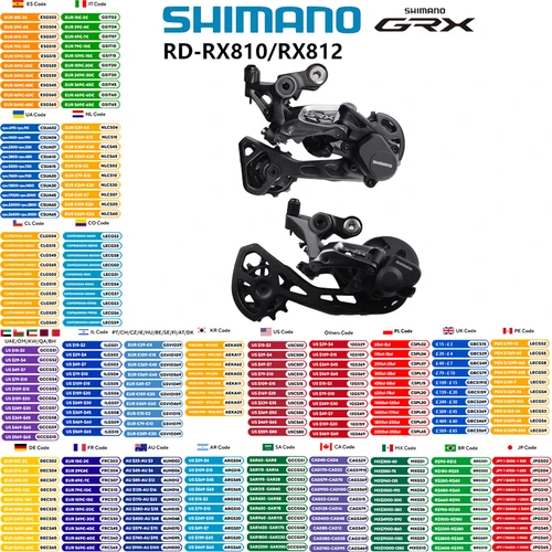 Shimano GRX RX812 RX810 RX800 RX817 RD 11 velocidades GS desviador trasero de bicicleta de carretera de jaula larga para grupo de casetes RX800 R8000 R7000