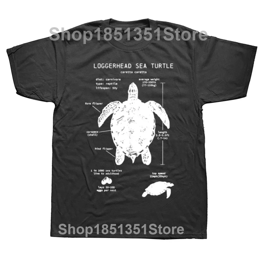 Sea Turtle Anatomy Funny Marine Biologist T Shirts Summer Graphic Cotton Streetwear Short Sleeve Christmas Gifts T-shirt Men