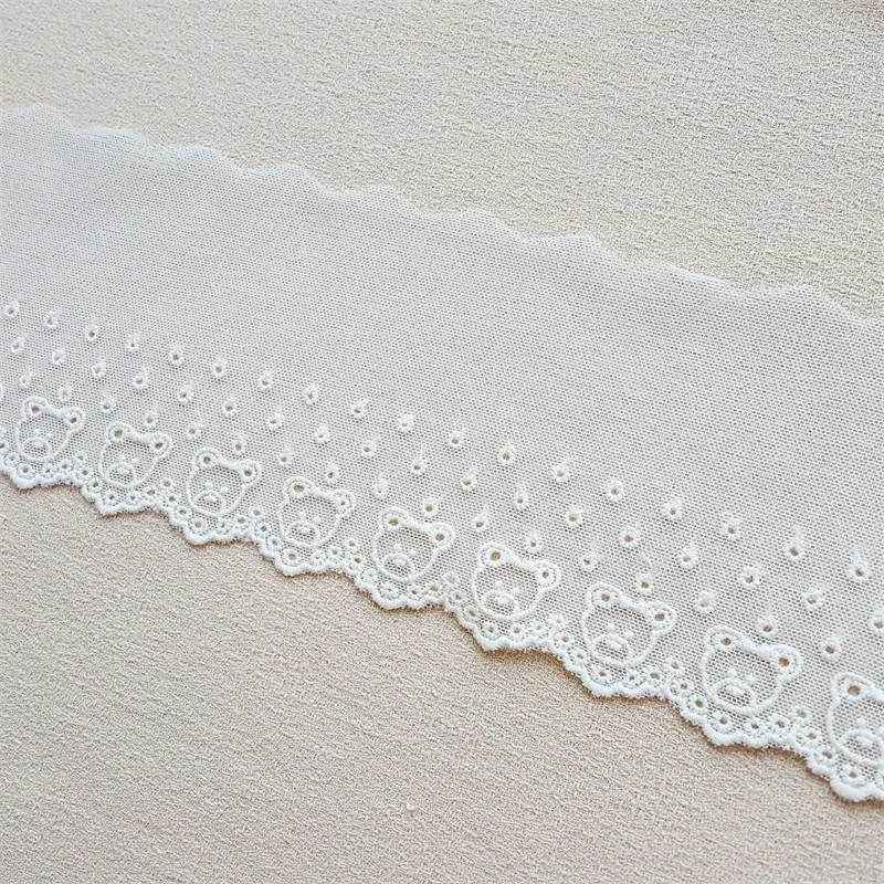 15yards 9cm Wide Bear Mesh Lace Trim Animal Patern Skrit Cufft Decoration Trim DIY Children Cloth Sewing Accessories