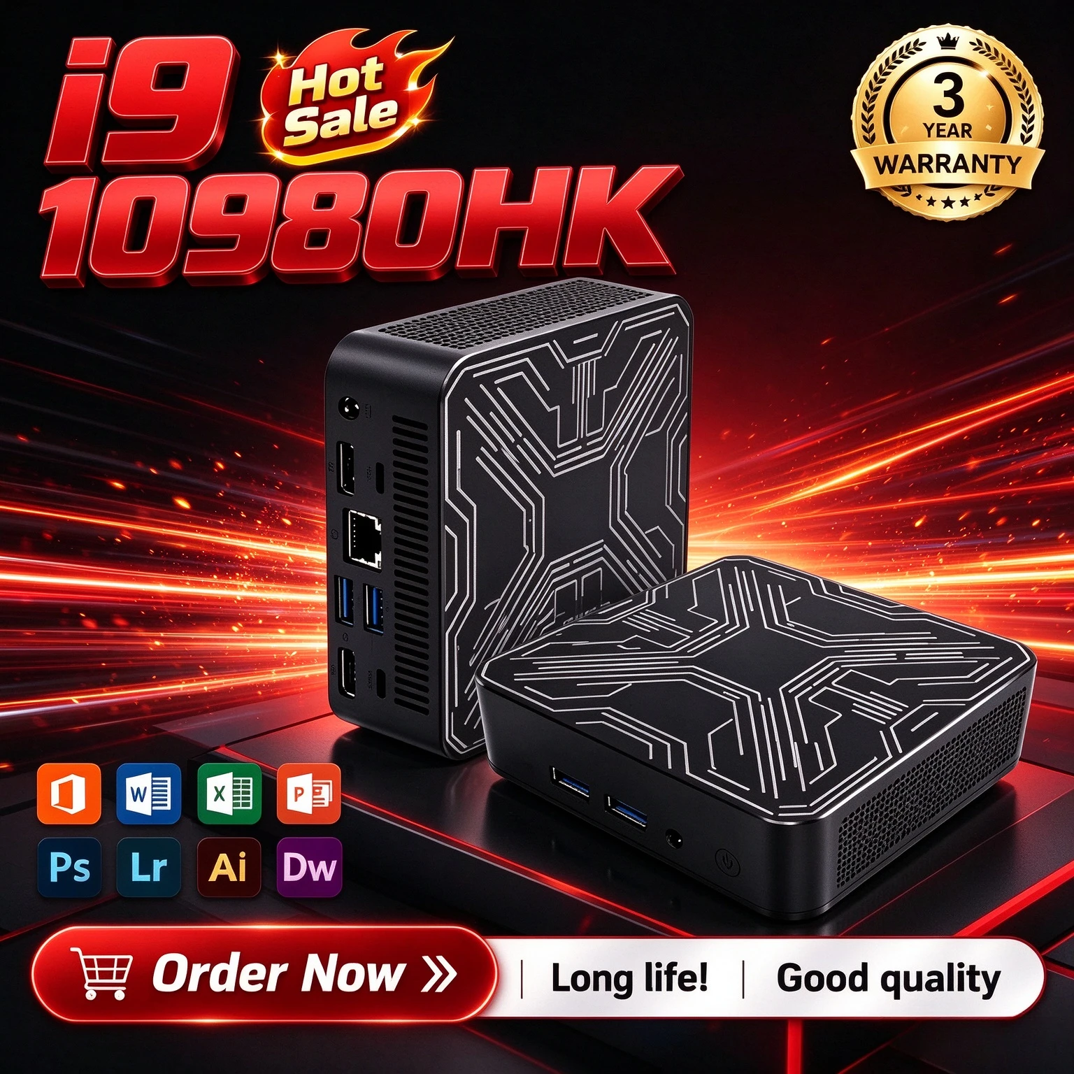 New Mini PC Core I9‑10980HK Mini PC New Portable Gaming Desktop 16GB RAM 1TB/2TB SSD 4K HD Computer for Gamer High Performance