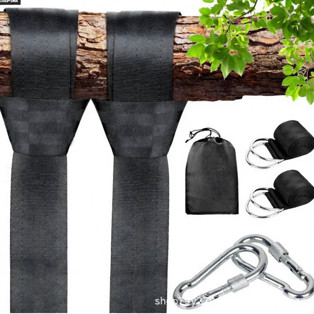 Professional Swing Straps Kit High Strength Hammock Hanging Rope Adjustable Connection Belt Safety Climbing Clasp