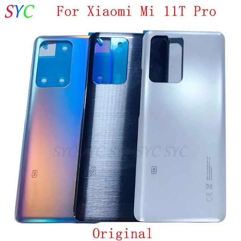 Original Rear Door Battery Cover Housing Case For Xiaomi Mi 11T Pro Back Cover with Adhesive Sticker Logo Repair Parts