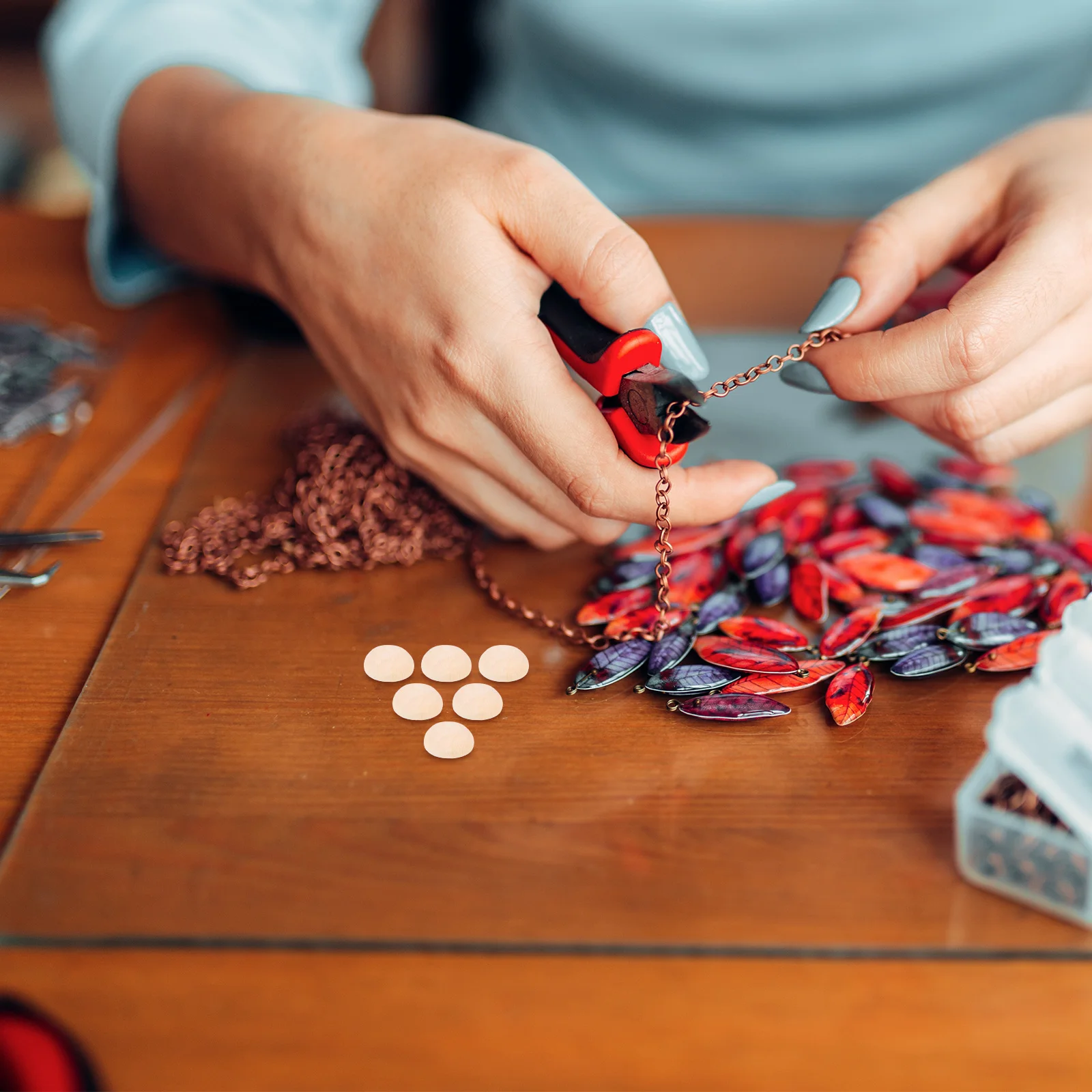 

100 Pcs Round Wooden Beads and Balls Unfinished The Circle Bracelet Supplies for Small Business