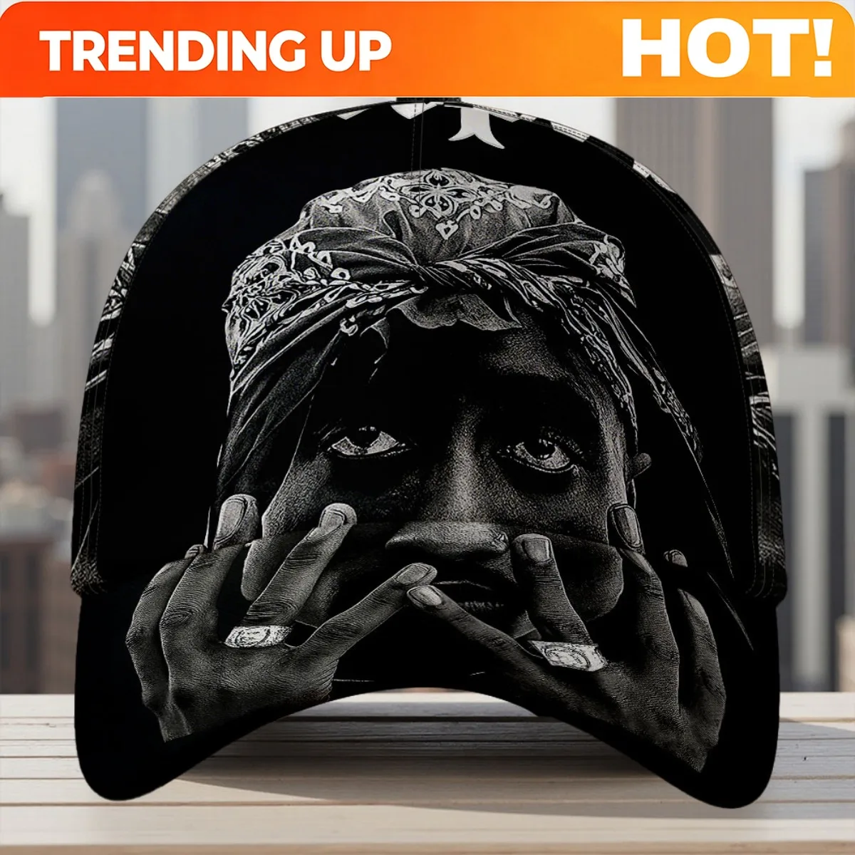 Customization 1pc With West Coast Icon Portrait Print Classic Baseball Cap With Vibrant Design Breathable With An Adjustable Fit