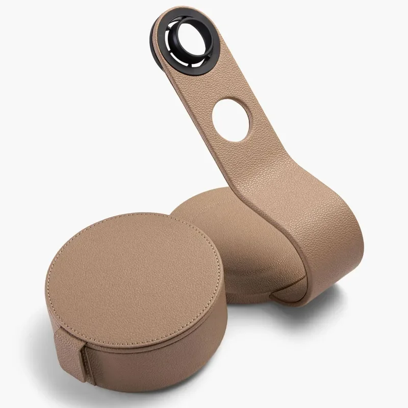 Handmade round hair dryer bracket luxury hotel clubhouse hidden line personalized leather hair dryer storage box