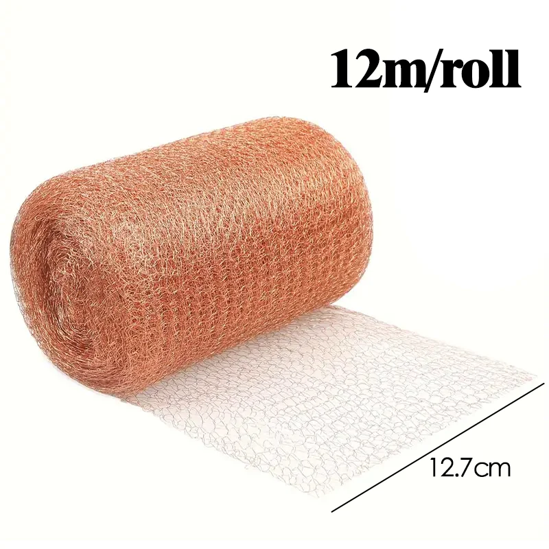 NONE 1–15 m Anti-Schädlings-Kupfergeflecht, Kupfergeflecht, Rolle für Mäuse, 12,7 cm reines Kupfergeflecht, Anti-Schnecke, Kupferdraht, Kupfergeflecht, Gartenbedarf 5