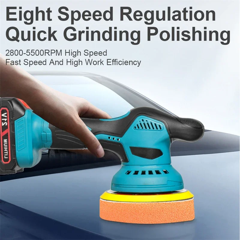 21V Cordless Car Polisher 6 Gears 380W Electric Polishing Waxing Machine For Repairing Scratches Wireless Sander Polish Tools