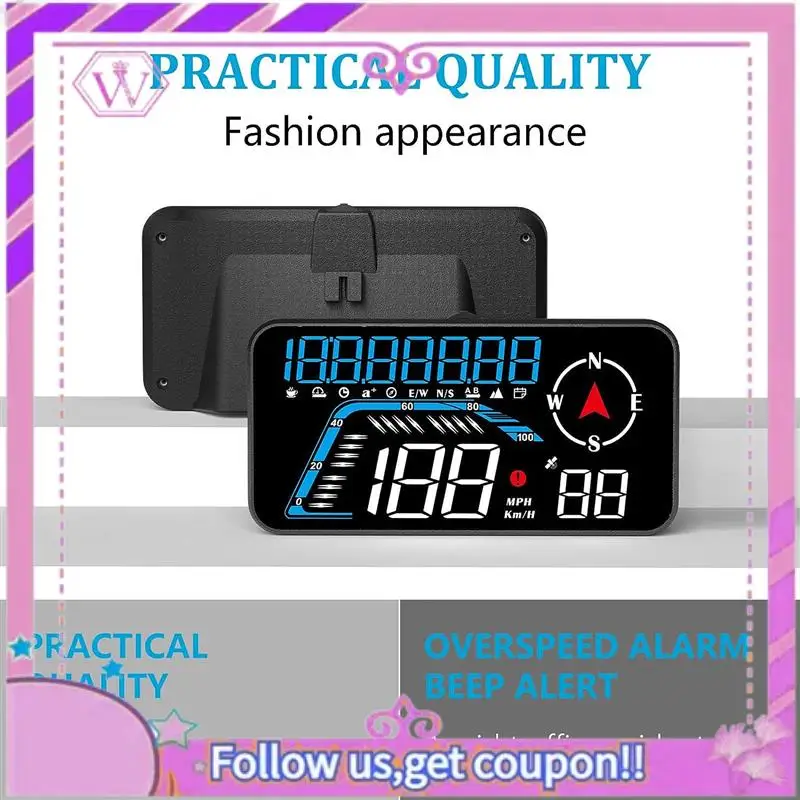 

Latest G12 HUD Head-Up Display GPS Car Display Speeding Alarm Driving Speed Universal Black Durable Easy To Use