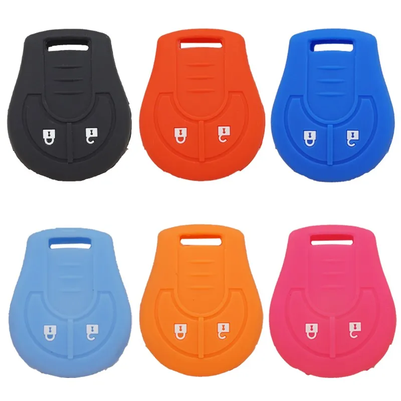Xinyuexin Silicone Car Key Cover FOB Case for Nissan Juke Note Micra Cube Qashqai Remote Key Holder Bag 2 Buttons Car Accessory