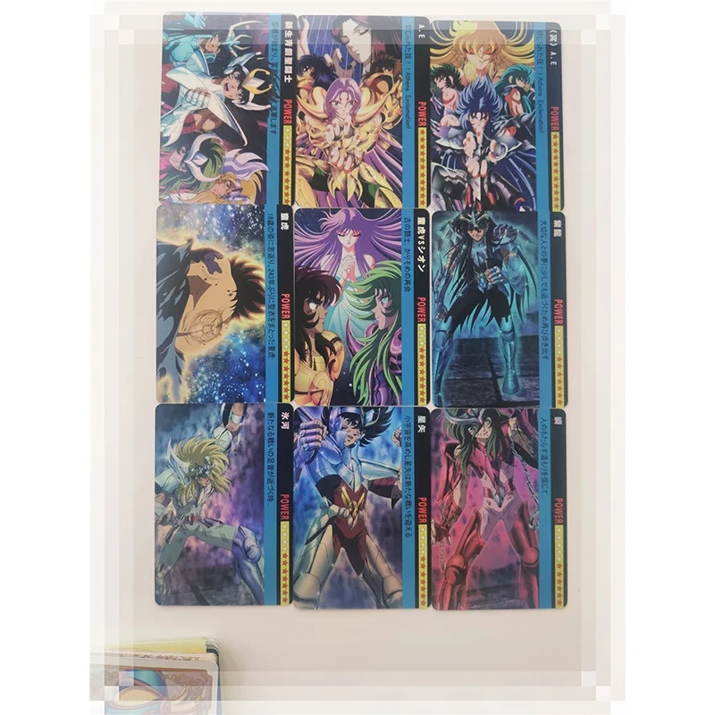 9Pcs/set Saint Seiya Homemade Seiya Shiryu Anime Characters Bronzing Collection Card Board Game Card Kids Toys Christmas Gift