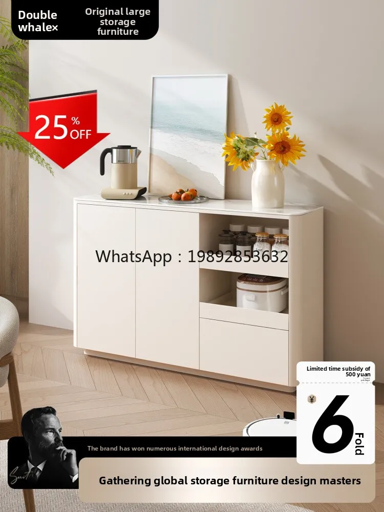 

LYY Full Rock Slab Sideboard Cream Style Storage Cabinet Side Table Tea Storage Kitchen Household