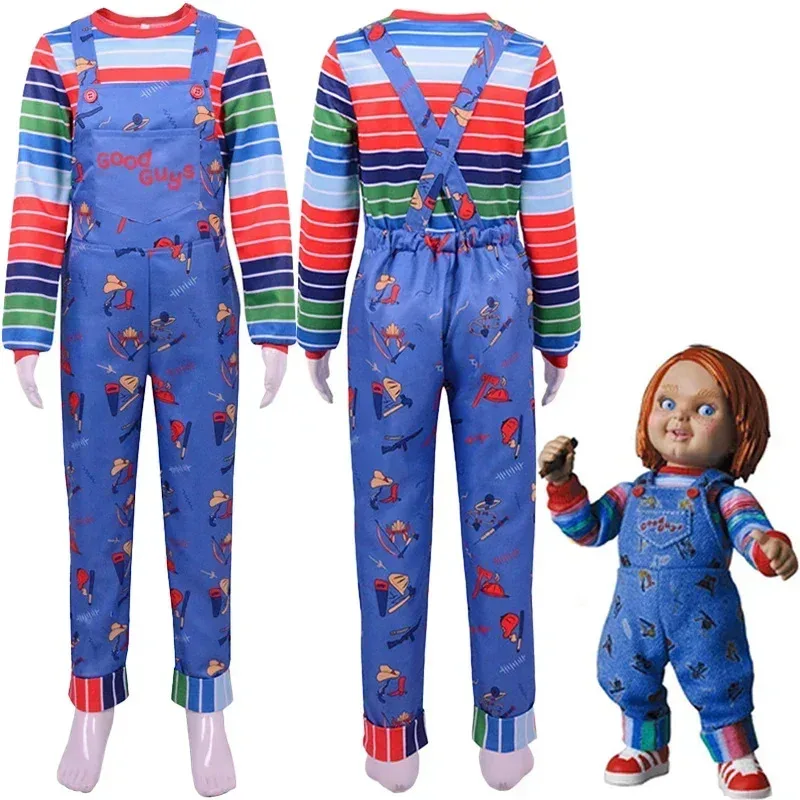 

Chucky Halloween Costume for Kid and Adult, Child's Play Toddler Chucky Costume Halloween Horror Cospaly Costumes